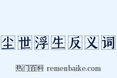 尘世浮生反义词是什么意思的图片